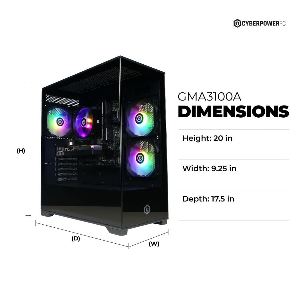 CYBERPOWERPC Gamer Master Gaming PC, AMD Ryzen 5 5500 3.6GHz, Radeon RX 6400 4GB, 16GB DDR4, 500GB PCIe Gen4 SSD, WiFi Ready & Windows 11 Home (GMA3100A)