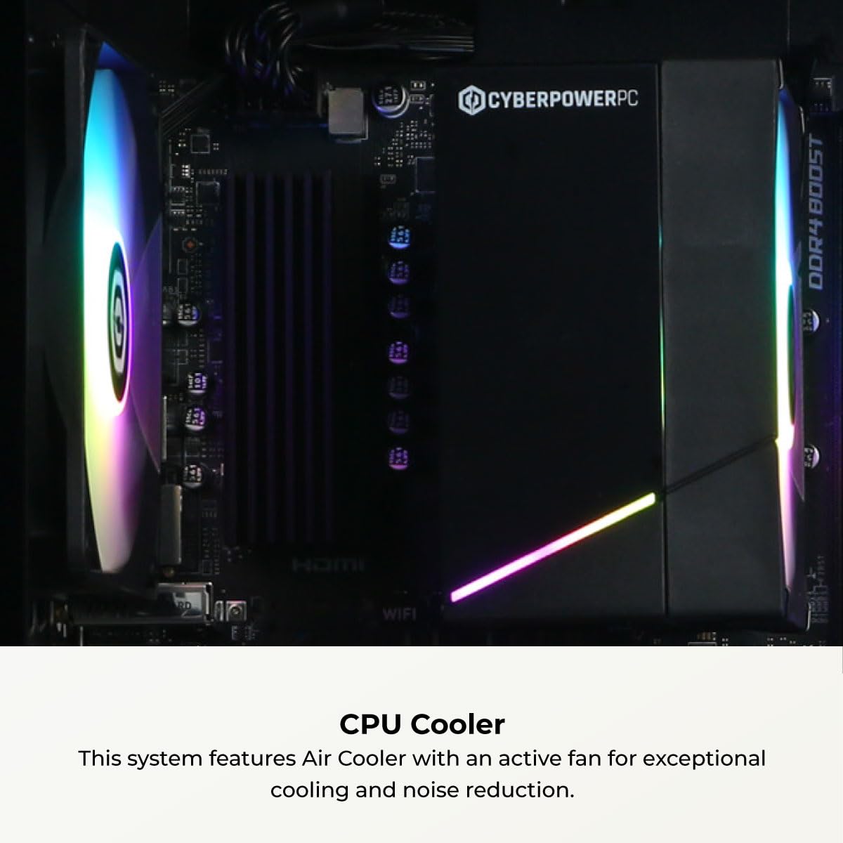 CYBERPOWERPC Gamer Master Gaming PC, AMD Ryzen 5 5500 3.6GHz, Radeon RX 6400 4GB, 16GB DDR4, 500GB PCIe Gen4 SSD, WiFi Ready & Windows 11 Home (GMA3100A)