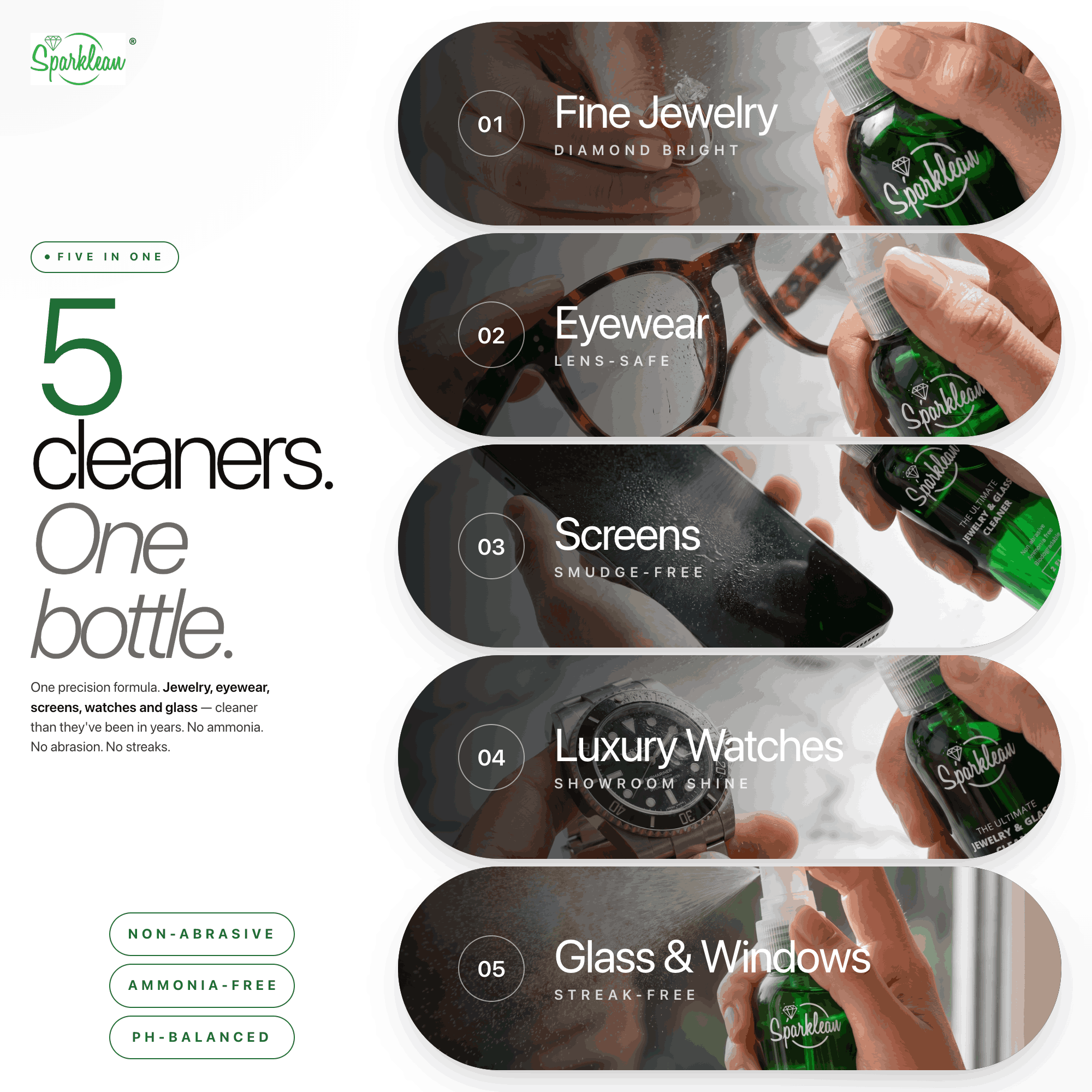 Sparklean® Original Cleaning Spray — Safe for jewelry, coatings & anti-fog