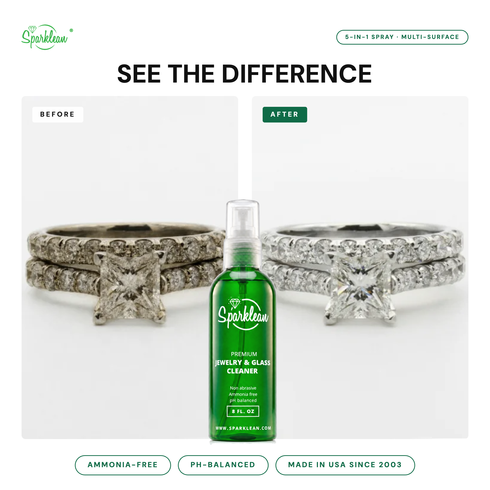 Sparklean® Original Cleaning Spray — Safe for jewelry, coatings & anti-fog