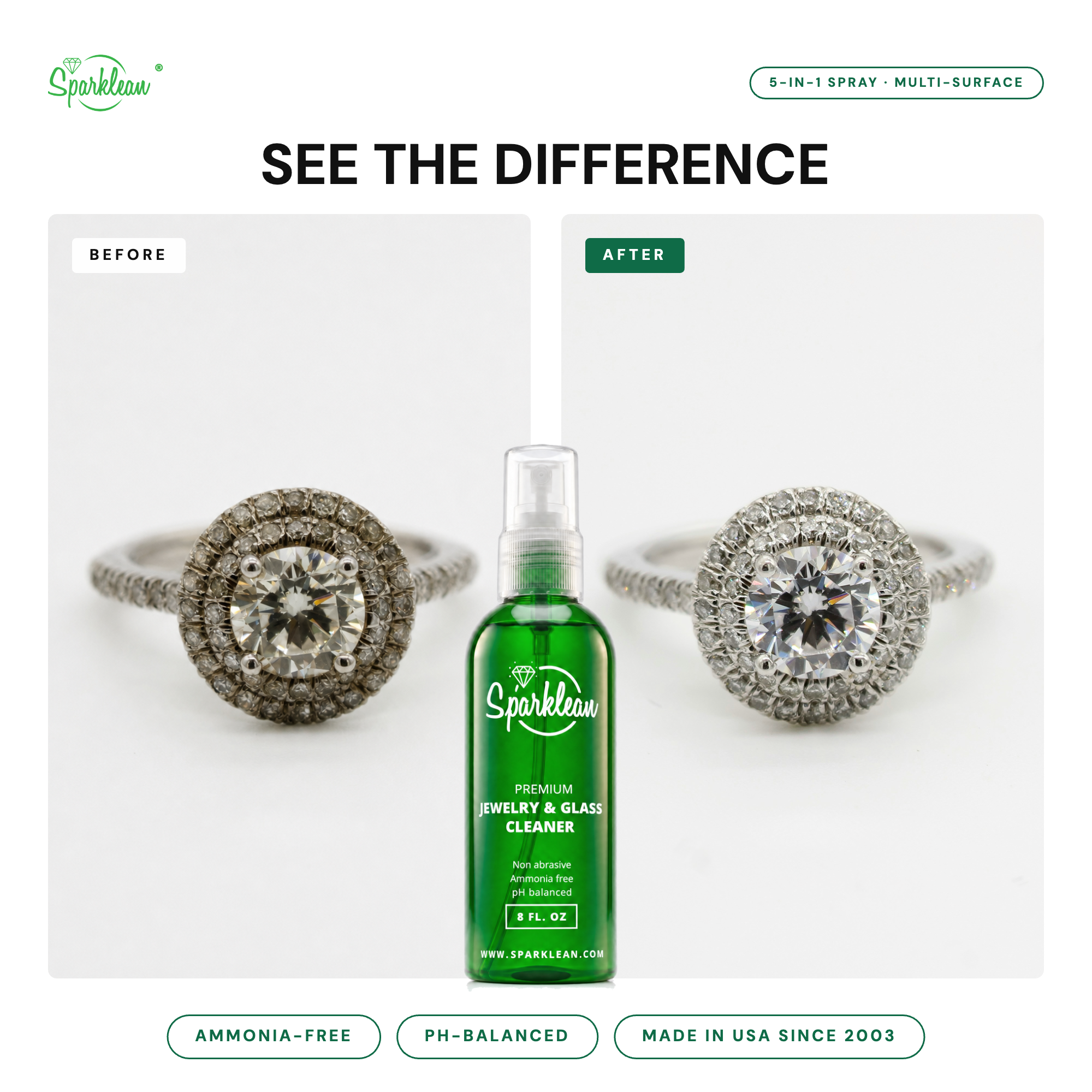 Sparklean® Original Cleaning Spray — Safe for jewelry, coatings & anti-fog