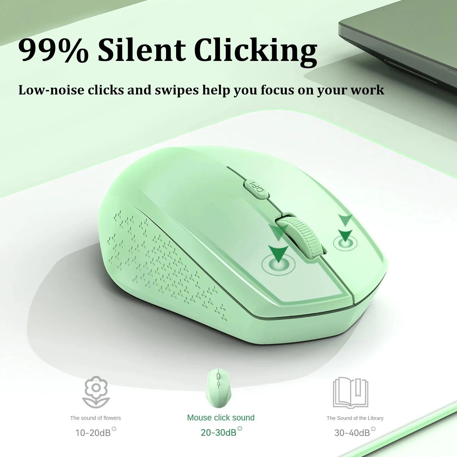 Bluetooth 5.2 and 2.4G Wireless Gaming Mouse | Silent Rechargeable Dual-Mode