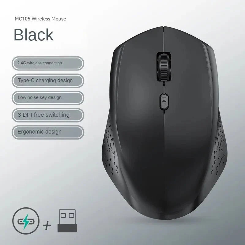 Bluetooth 5.2 and 2.4G Wireless Gaming Mouse | Silent Rechargeable Dual-Mode